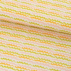 Tela de algodón rayas onduladas lomo