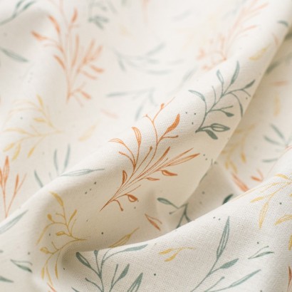 Tela de algodón ramas detalle tierra