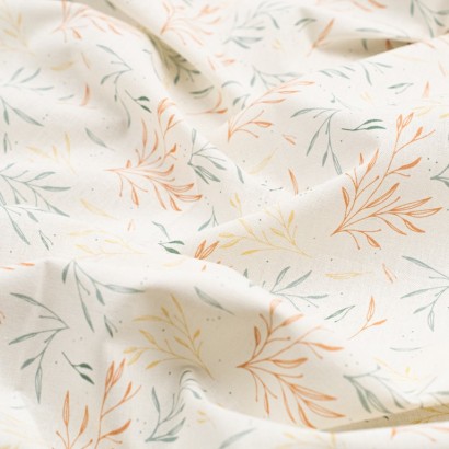 Tela de algodón ramas textura tierra