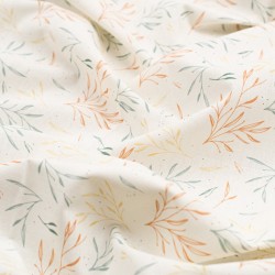 Tela de algodón ramas textura tierra