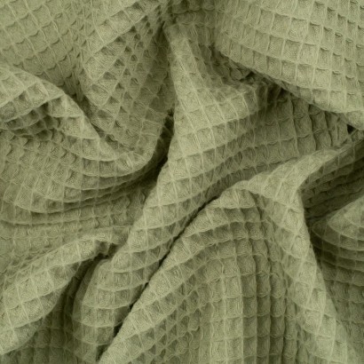 Tela de waffle textura verde oliva