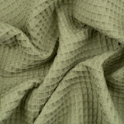 Tela de waffle textura verde oliva