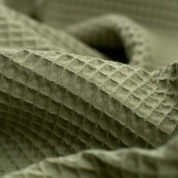 Tela de waffle detalle verde oliva