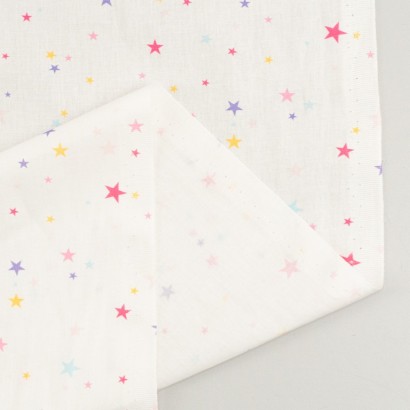Tela de algodón estrellas de colores revés