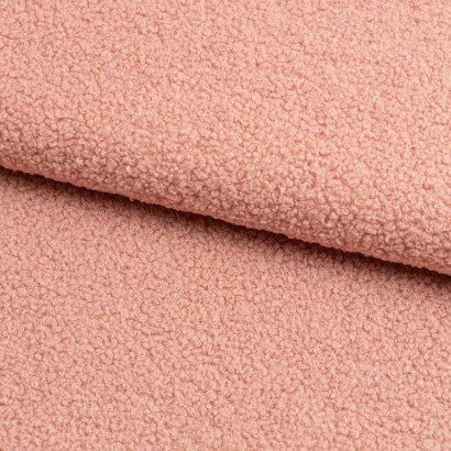 Tela de muleton rizado lomo rosa viejo pálido