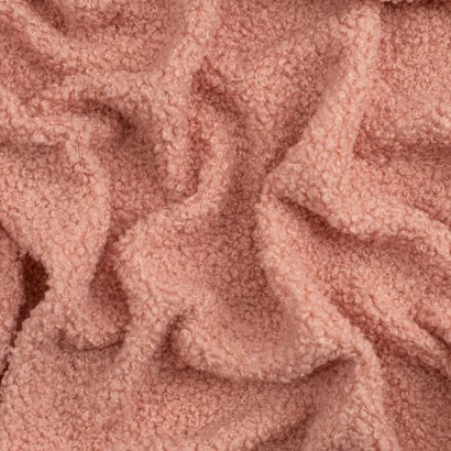 Tela de muleton rizado textura rosa viejo pálido