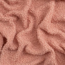 Tela de muleton rizado textura rosa viejo pálido