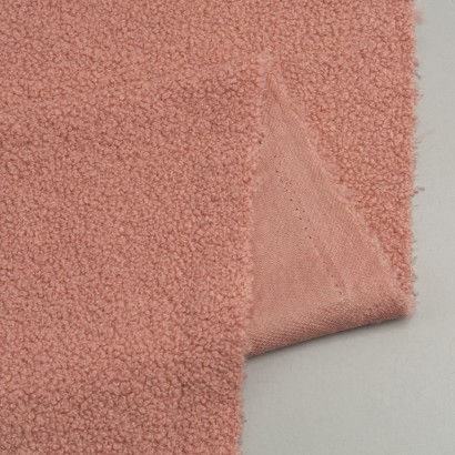 Tela de muleton rizado revés rosa viejo pálido