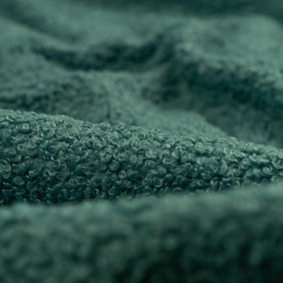 Tela de muleton rizado detalle verde agua