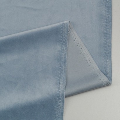 Tela de terciopelo mano de seda revés azul celeste