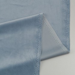 Tela de terciopelo mano de seda revés azul celeste