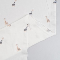 Tela de punto camiseta girafas revés