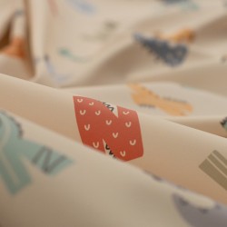 Tela de letras impermeable detalle