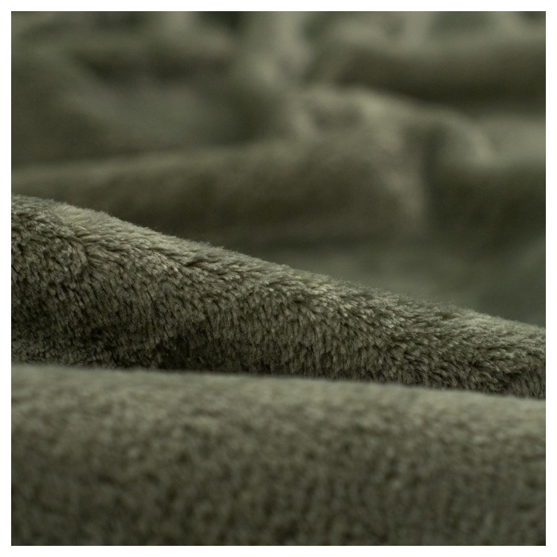 Tela de coralina lisa detalle verde laurel