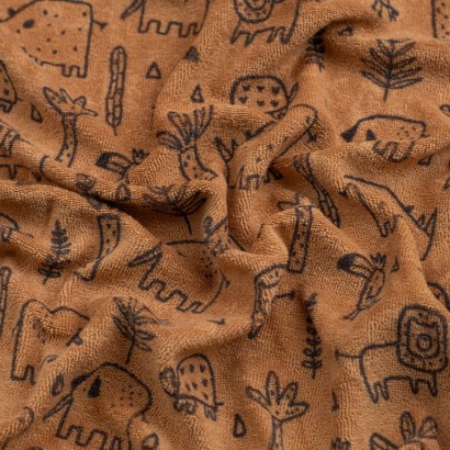 Tela de felpa rizo selva textura naranja quemado