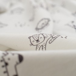 Tela de punto camiseta selva detalle