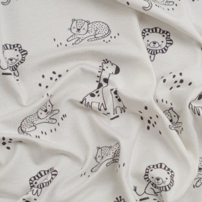 Tela de punto camiseta selva textura