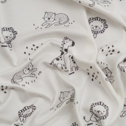 Tela de punto camiseta selva textura
