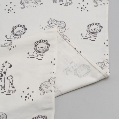 Tela de punto camiseta selva revés