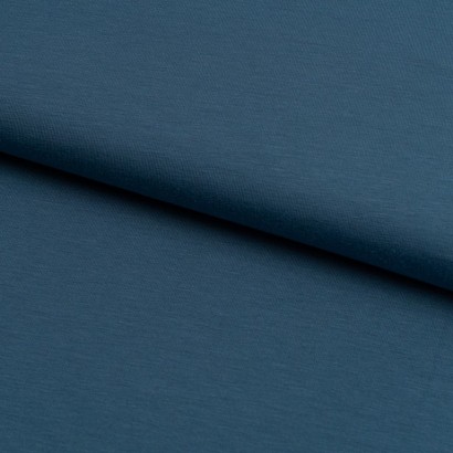 Tela de punto camiseta liso bambu lomo azul ceniza oscuro