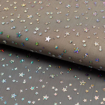 Tela de tul con estrellas lomo