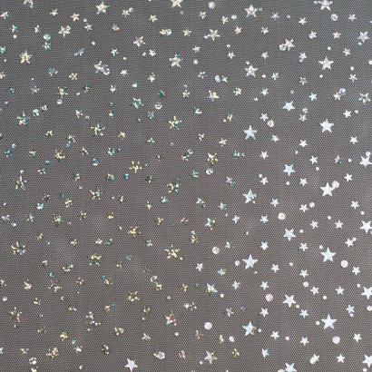 Tela de tul con estrellas lisa