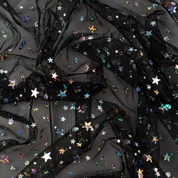 Tela de tul con estrellas textura