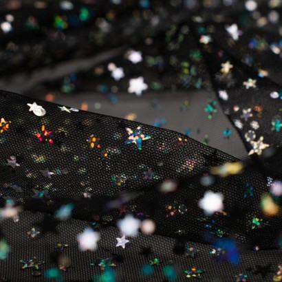Tela de tul con estrellas detalle