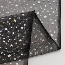 Tela de tul con estrellas revés