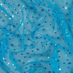 Tela de tul con estrellas colores textura