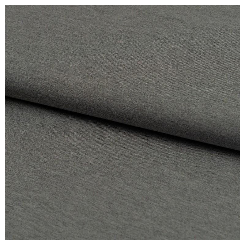 Tela de punto camiseta liso viscosa gris lomo