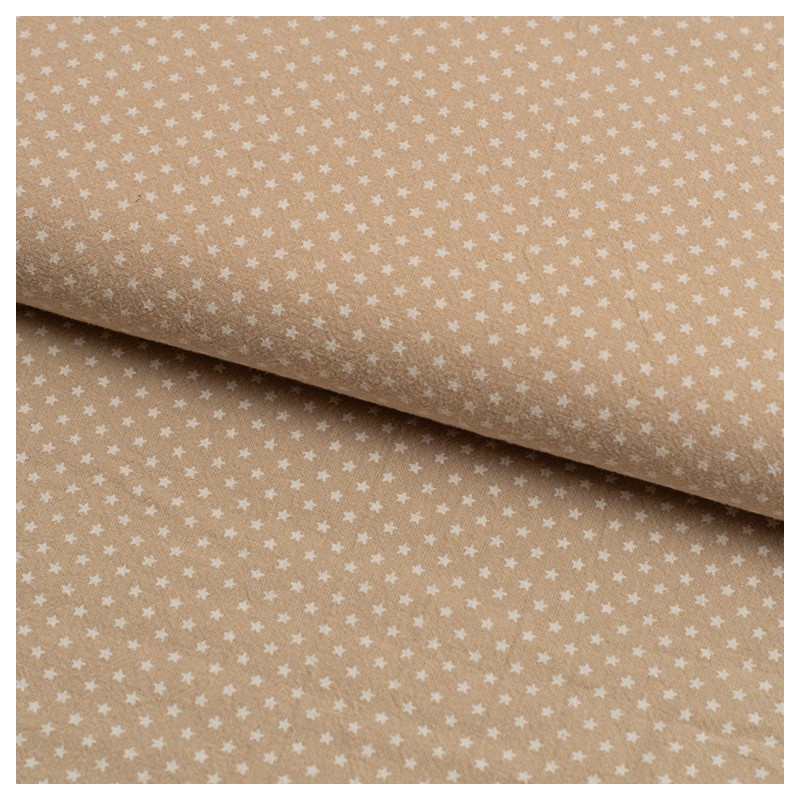 Tela de algodon estrellitas lomo beige
