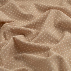 Tela de algodon estrellitas textura beige