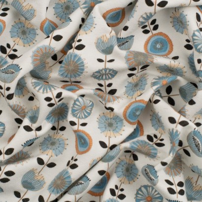 Tela de punto chandal flores en línea textura