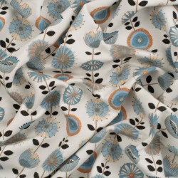 Tela de punto chandal flores en línea textura