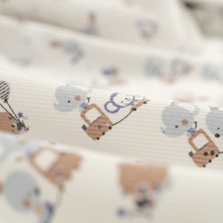 Tela de sarga simpaticos animales detalle