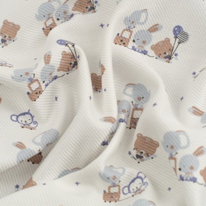 Tela de sarga simpaticos animales textura