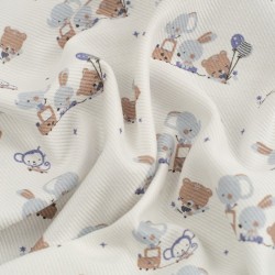 Tela de sarga simpaticos animales textura