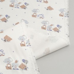 Tela de sarga simpaticos animales revés
