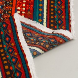 Tela de tergal etnica jeroglifica revés rojo