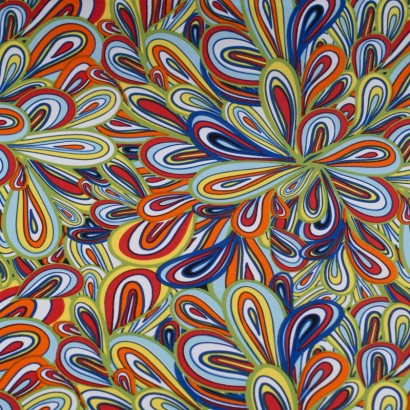 Tela de tergal flores pintadas lisa
