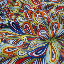 Tela de tergal flores pintadas textura