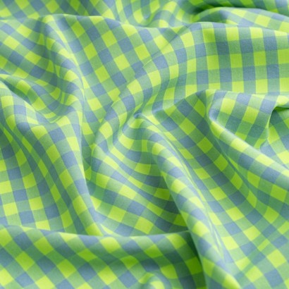 Tela de vichy tonos acidos textura lima fluor