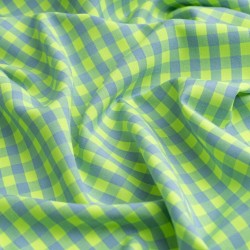 Tela de vichy tonos acidos textura lima fluor