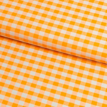 Tela de vichy tonos acidos lomo naranja fluor