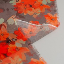 Tela de gasa flor mimosa revés