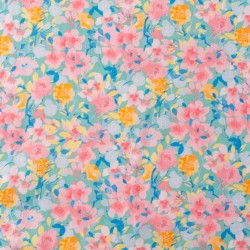 Tela de popelin azaleas de colores lisa