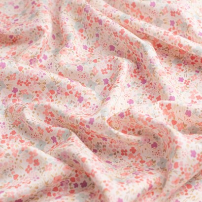 Tela de popelin campo de amapolas textura malva
