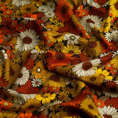 Tela viscosa margaritas multicolor textura