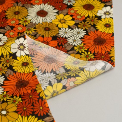 Tela viscosa margaritas multicolor revés